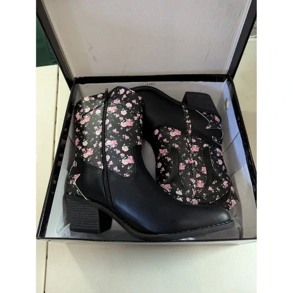 Pierre Dumas Wilder-54 Floral Cowboy Boots Black Women's Size 10M Western Boho - Picture 6 of 13